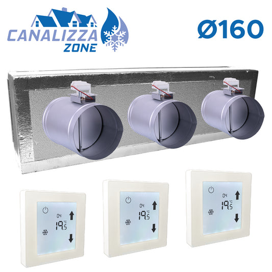 CANALIZZA.ZONE 2.0 - Motorized plenum for 3-zone air distribution - Ø 160 mm - C-TOTAL excluded