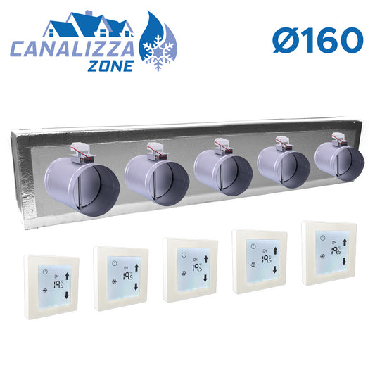 CANALIZZA.ZONE 2.0 - Motorized plenum for 5-zone air distribution - Ø 160 mm - C-TOTAL excluded