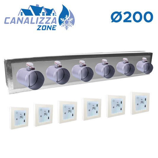CANALIZZA.ZONE 2.0 - Motorized plenum for 6-zone air distribution - Ø 200 mm - C-TOTAL excluded