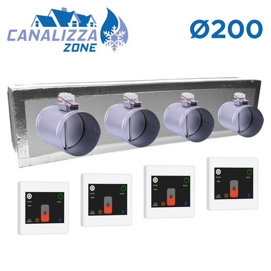 CANALIZZA.ZONE 2.0 WiFi - Motorized plenum for 4-zone air distribution Ø 200 mm - C-TOTAL excluded
