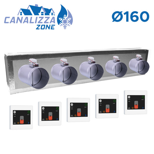 CANALIZZA.ZONE 2.0 WiFi - Motorized plenum for 5-zone air distribution Ø 160 mm - C-TOTAL excluded