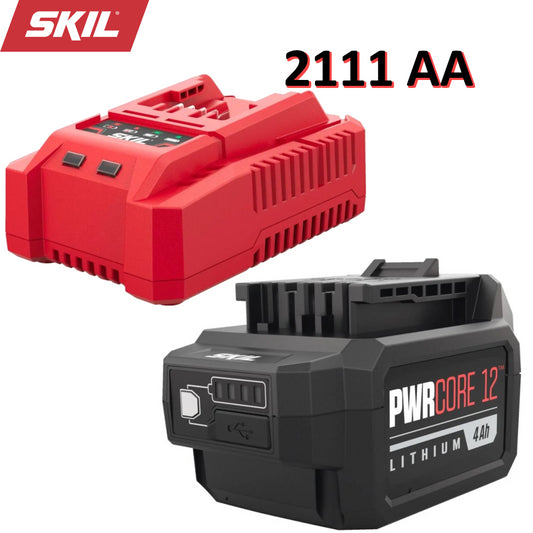 Caricabatterie e batteria agli ioni di litio SKIL 2111 AA 12 V 4 Ah