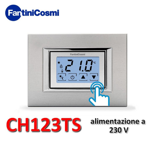 CH123TS - Termostato touchscreen retroilluminato da incasso alimentato a 230 V - Fantini Cosmi
