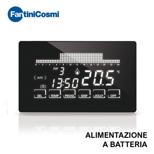 CH191 Cronotermostato ultrapiatto touch-screen con programmazione settimanale a batteria Fantini Cosmi