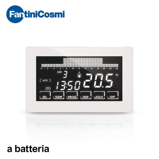 CH191B Cronotermostato ultrapiatto touch-screen con programmazione settimanale a batteria Fantini Cosmi