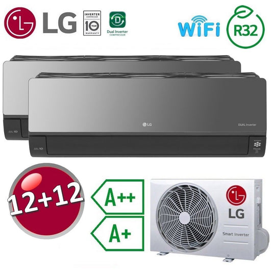LG ArtCool Mirror UVnano WiFi ThinQ A++ / A+ dual split air conditioner 12000+12000