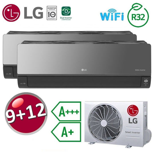 LG ArtCool Mirror UVnano WiFi ThinQ A+++ / A+ dual split air conditioner 9000+12000