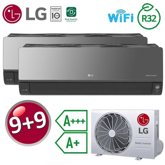 LG ArtCool Mirror UVnano WiFi ThinQ A+++ / A+ dual split air conditioner 9000+9000