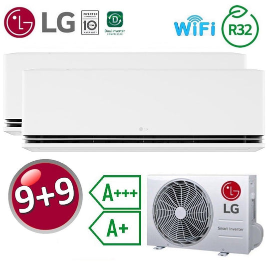 LG Dualcool DELUXE WiFi Gold Fin A+++ / A+ 9000+9000 dual split air conditioner