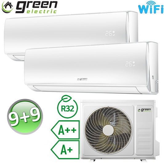 Green Electric EVO (UE 4.1) 9000+9000 BTU R32 A++/A+ dual split air conditioner - WiFi integrated