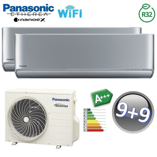 Dual split air conditioner ETHEREA SILVER SILVER Panasonic 9000+9000 btu A+++ WIFI NanoeX