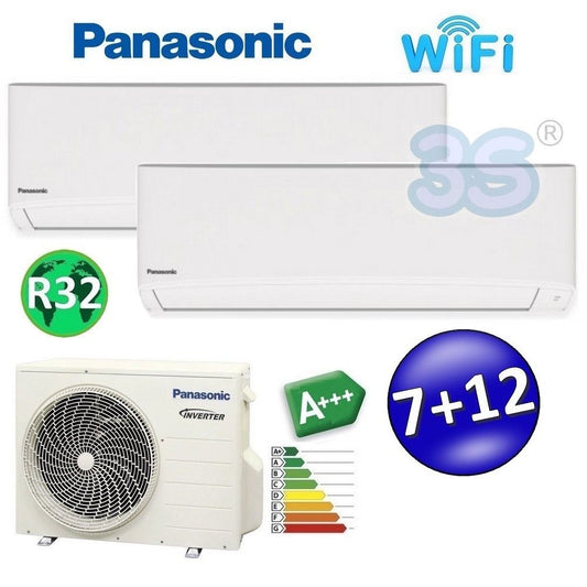 PANASONIC TZ Series A+++ R32 7000+12000 Dual Split Air Conditioner - with WiFi and NanoeX
