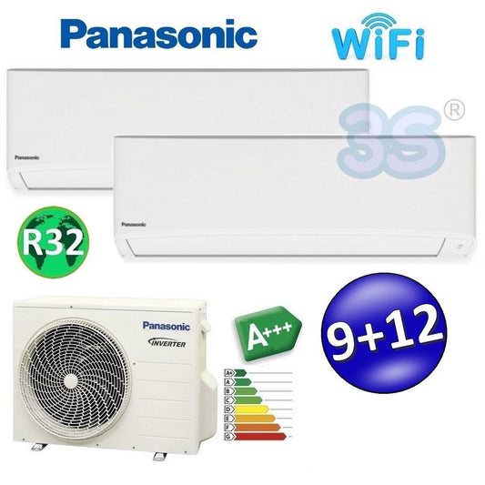 PANASONIC TZ Series A+++ R32 9000+12000 Dual Split Air Conditioner with WiFi and NanoeX
