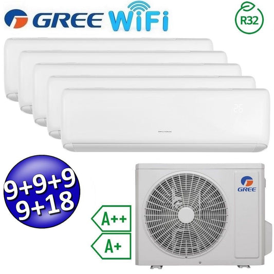 Climatizzatore inverter ARI penta split Wi-Fi 9+9+9+9+18 Btu - GREE R32 classe A++/A+