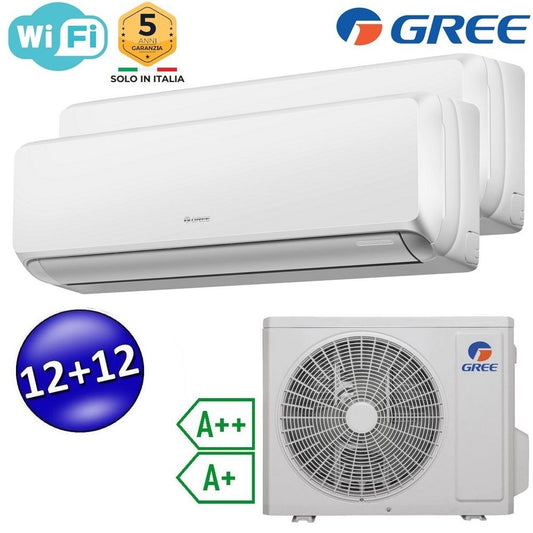 FULI dual split Wi-Fi inverter air conditioner 12000 + 12000 Btu (UE18) GREE R32 class A++/A+