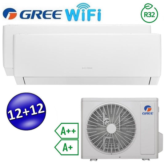 PULAR dual split Wi-Fi inverter air conditioner 12000 + 12000 Btu (UE18) GREE R32 class A++/A+