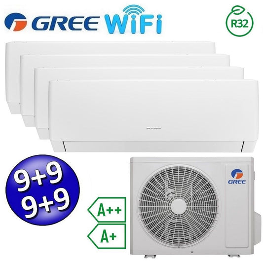 Climatizzatore inverter PULAR quadri split Wi-Fi 9+9+9+9 Btu GREE R32 classe A++/A+