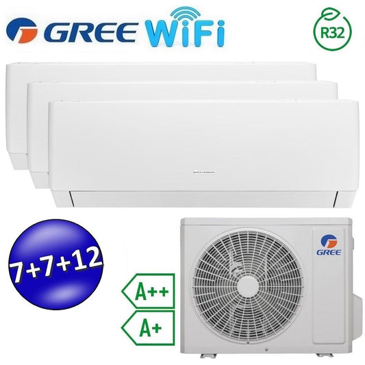 PULAR trial split Wi-Fi inverter air conditioner 7000 + 7000 + 12000 Btu GREE R32 class A++/A+