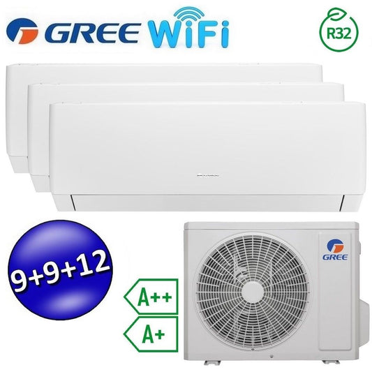 PULAR trial split Wi-Fi inverter air conditioner 9000 + 9000 + 12000 Btu GREE R32 class A++/A+