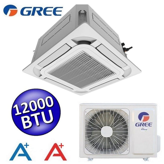 Climatizzatore mono a cassetta 8 vie Gree 12000 Btu R32 - telecomando e pannello inclusi