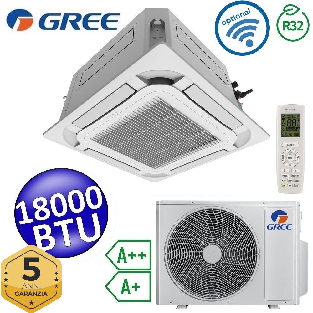 Gree 18,000 BTU R32 8-Way Cassette Air Conditioner - Remote Control and Control Panel Included - U-MATCH 6