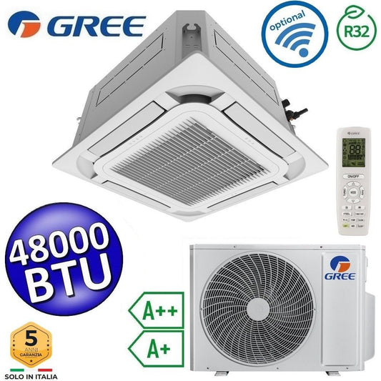 Climatizzatore mono a cassetta 8 vie Gree 48000 Btu R32 - telecomando e pannello inclusi - U-MATCH 6