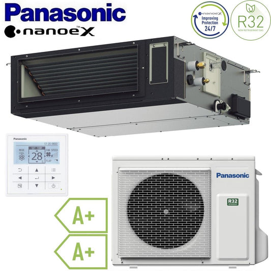 Panasonic 24000 BTU 7.1 kW R32 A+ single duct air conditioner - new flexible line for horizontal or vertical installation