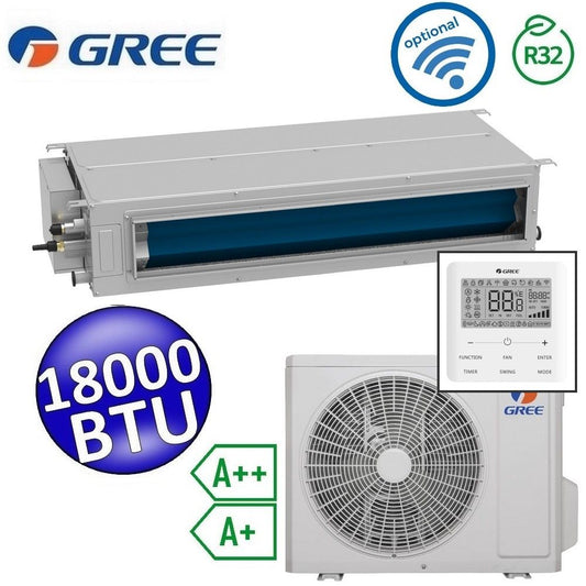 Climatizzatore mono canalizzato Gree R32 18000 Btu A++ A+ comando incluso U-MATCH 6