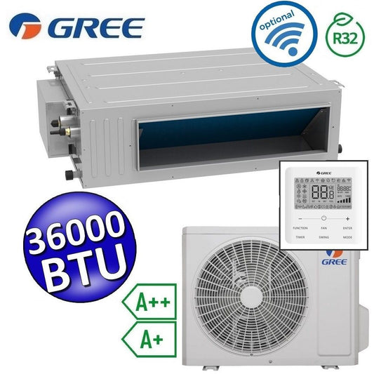 Climatizzatore mono canalizzato Gree R32 36000 Btu A++ A+ comando incluso U-MATCH 6