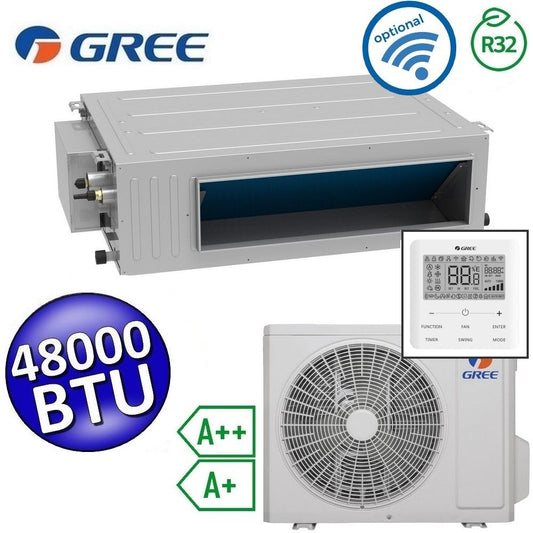 Climatizzatore mono canalizzato Gree R32 48000 Btu A++ A+ comando incluso U-MATCH 6