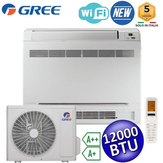 Climatizzatore mono Console pavimento WiFi 12000 Btu GREE classe A+++/A+ inverter R32