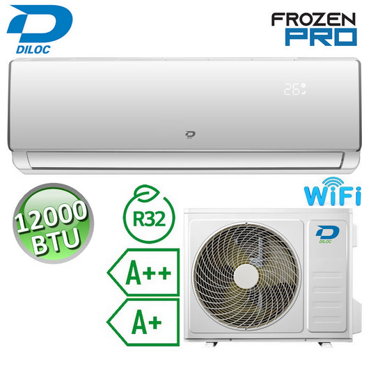 Climatizzatore mono split 3.5 kW 12000 Btu R32 A++/A+ Diloc Frozen PRO - WiFi integrato