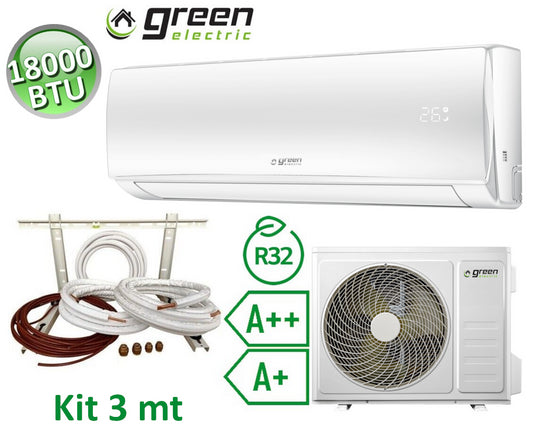 5.0 kW 18000 Btu R32 A++/A+ Green Electric EVO mono split air conditioner + 3 m installation kit