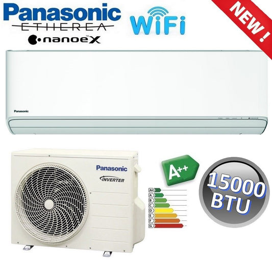 Panasonic ETHEREA 15,000 BTU A++ Monosplit Air Conditioner with R32 White, WiFi, and NanoeX