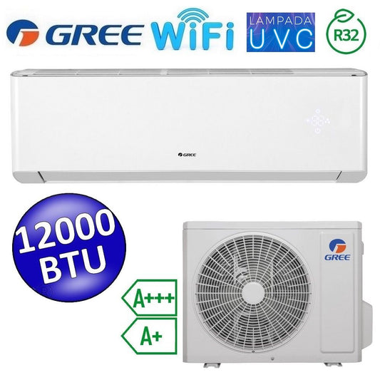 Climatizzatore mono split R32 AMBER PLUS WiFi Gree 12000 Btu A+++/A+ lampada UVC sterilizzazione