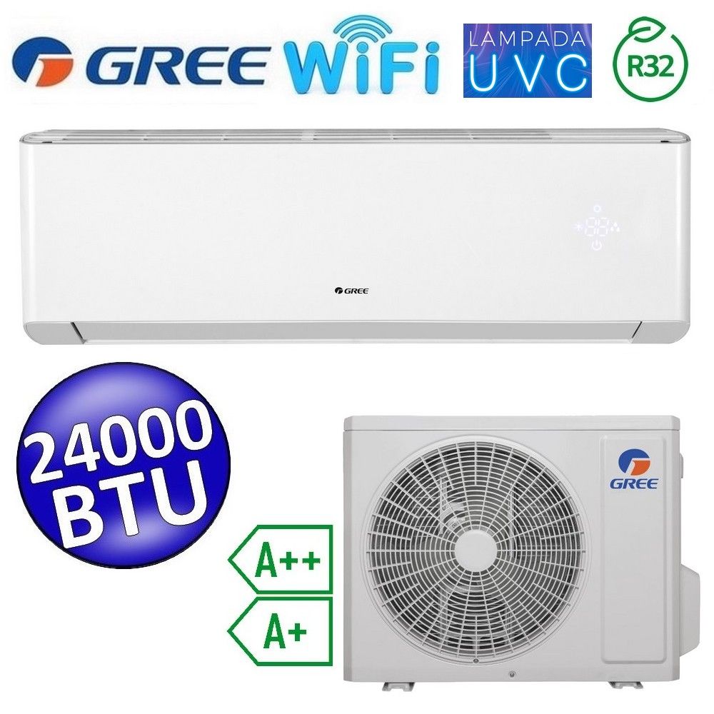 Climatizzatore mono split R32 AMBER PLUS WiFi Gree 24000 Btu A++/A+ lampada UVC sterilizzazione