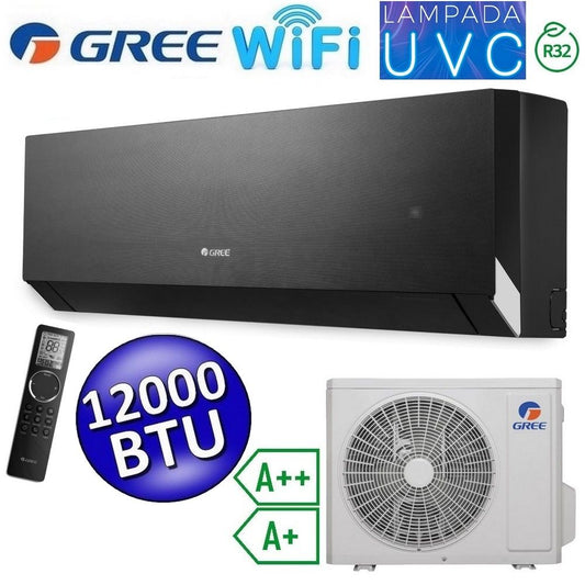 Climatizzatore mono split R32 CLIVIA Black WiFi Gree 12000 Btu A++/A+ lampada UVC sterilizzazione