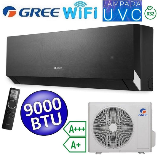 Climatizzatore mono split R32 CLIVIA Black WiFi Gree 9000 Btu A+++/A++ lampada UVC sterilizzazione