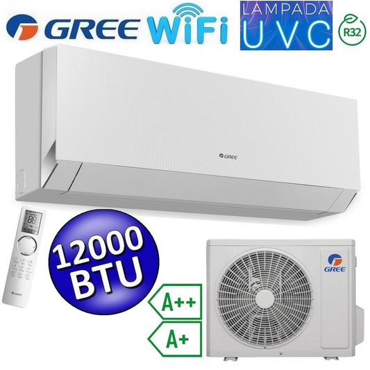 Climatizzatore mono split R32 CLIVIA white WiFi Gree 12000 Btu A++/A+ lampada UVC sterilizzazione