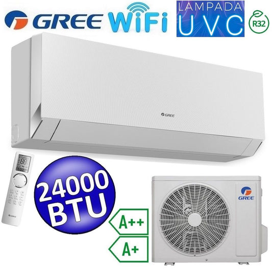 Climatizzatore mono split R32 CLIVIA white WiFi Gree 24000 Btu A++/A+ lampada UVC sterilizzazione