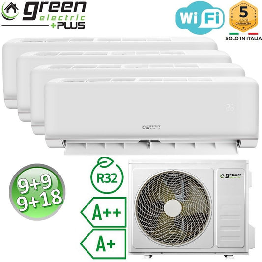 Quadruple Air Conditioner 9+9+9+18 Btu WiFi R32 A++/A+ Green Electric PLUS