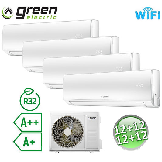 Quad split air conditioner 12000+12000+12000+12000 Btu R32 A++/A+ Green Electric EVO WiFi