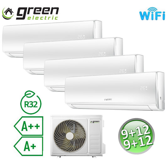 Quad split air conditioner 9000+9000+12000+12000 Btu R32 A++/A+ Green Electric EVO WiFi