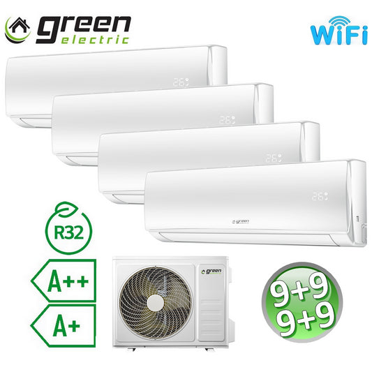 Quad split air conditioner 9000+9000+9000+9000 Btu R32 A++/A+ Green Electric EVO WiFi