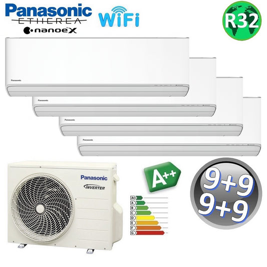 Panasonic ETHEREA R32 9+9+9+9 BTU A++ WIFI NanoeX Quad Split Air Conditioner