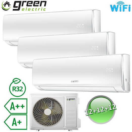 Green Electric EVO 12000+12000+12000 BTU R32 A++/A+ split air conditioner - built-in WiFi