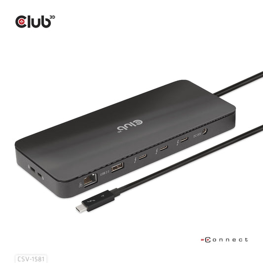 CLUB3D CSV-1581 Thunderbolt 4 Laptop Docking Station and Port Replicator Black