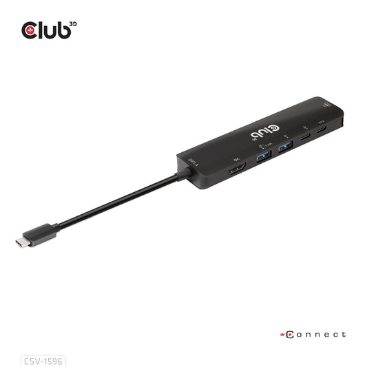 CLUB3D CSV-1596 USB 3.2 Gen 1 (3.1 Gen 1) Type-C Laptop Docking Station and Port Replicator Black