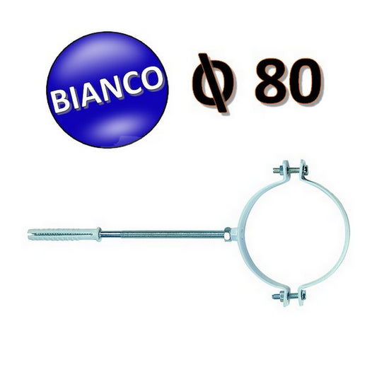 Collare in acciaio verniciato bianco Ø 80 mm