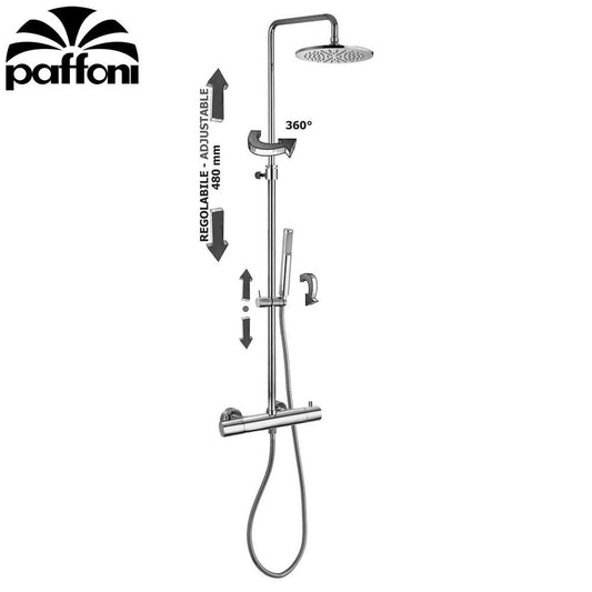 PAFFONI MINI BIRILLO shower column - with thermostatic mixer and Ø 225 mm round shower head